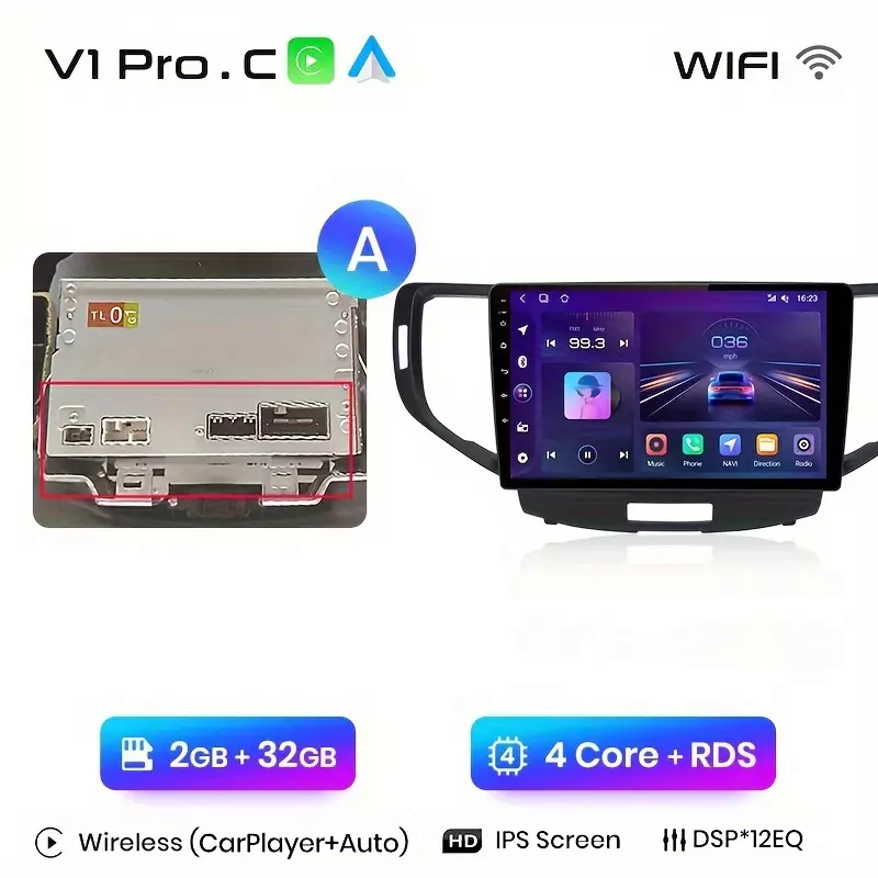 Junsun Wireless CarPlayer Android Auto Car Radio For Honda For Accord 8 2008-2012 Car Multimedia GPS 2din Auto Radio