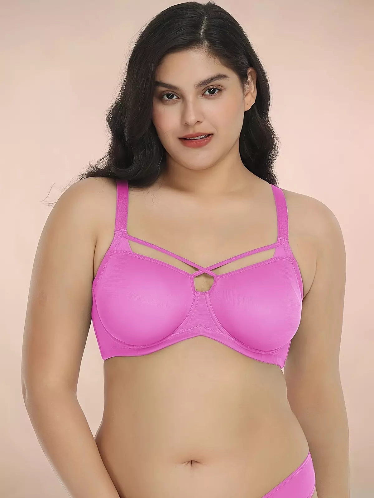 Women Sheer Mesh Bra - See Through Minimizer Bra Plus Size Demi Unlined Underwire Bra for Large Breast FBD0410-AY