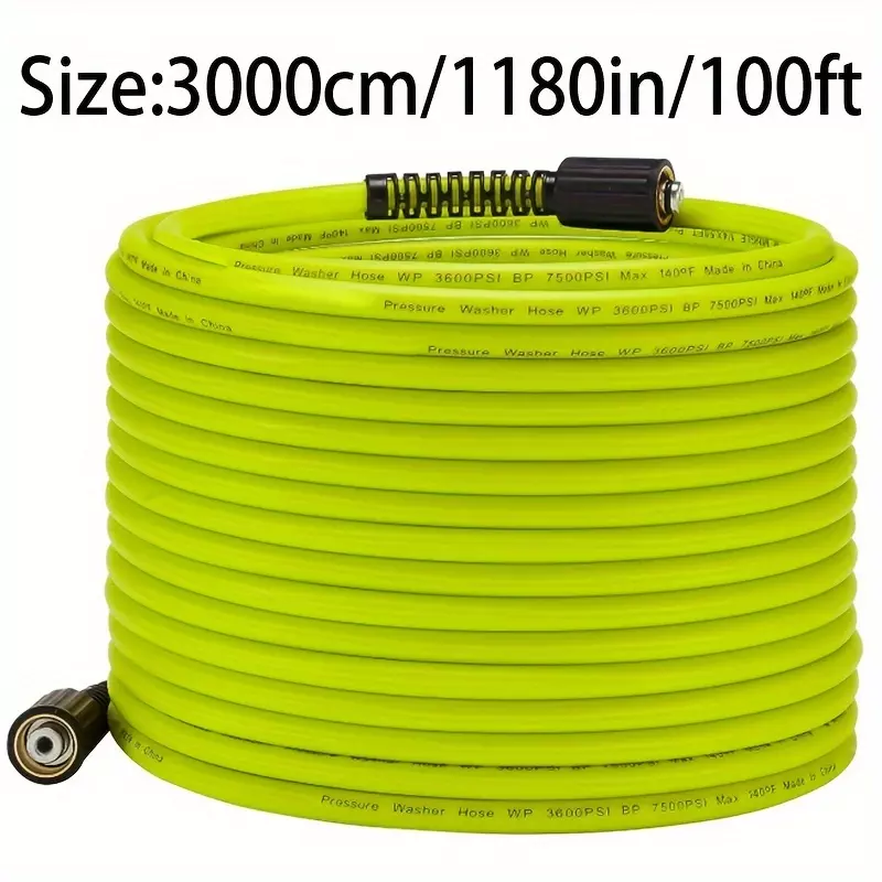 1pc Pressure Washer Hose 100ft*1/4", 50ft*1/4", 25ft*1/4" Replacement Power Wash Hose High Pressure Hose 3600PSI, BP 7500PSI, BP 517Bar
