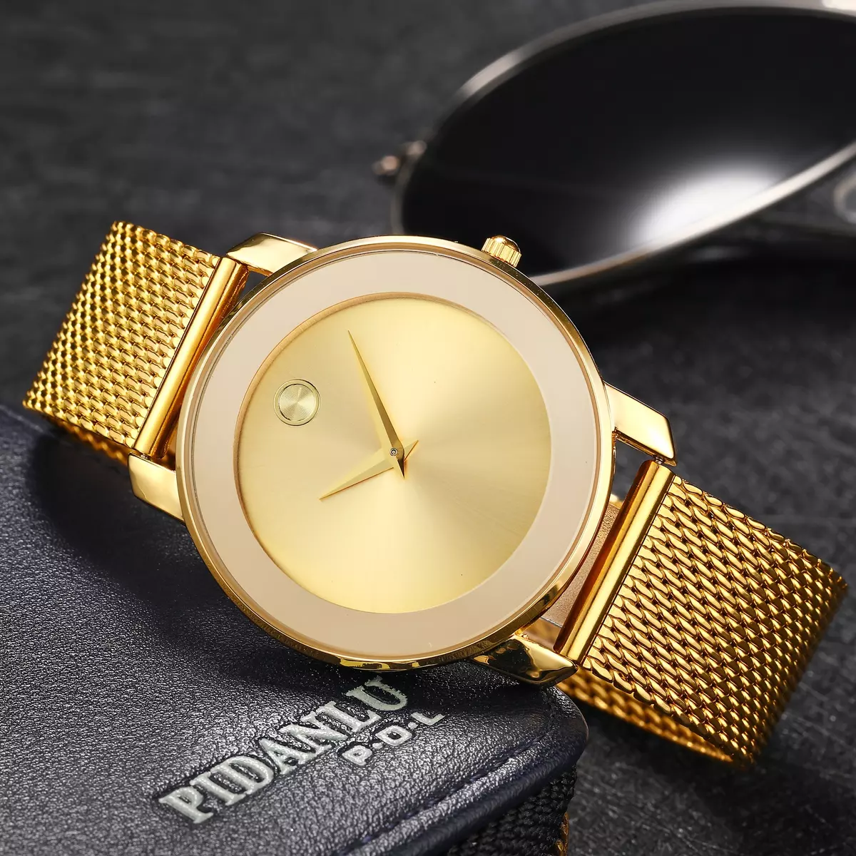 MISS FOX Elegant Quartz Unisex Watch - Water-Resistant, Stainless Steel, Ultra-Slim Design, Gift-Ready-Black