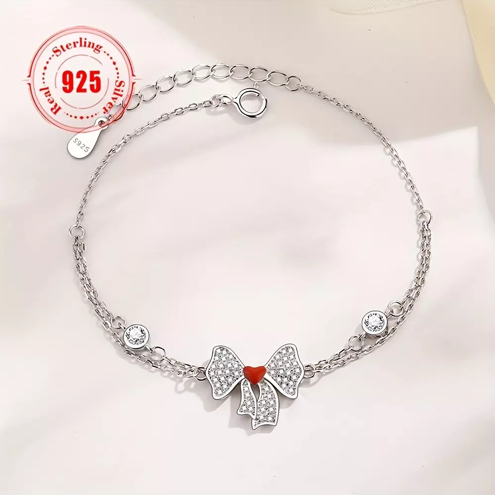 1PC 925 Sterling silver niche high-end summer Butterfly Bracelet Female Internet celebrity design Light luxury women's fashion pendant bracelet accessories suitable for daily wear (0.088oz/2.5g)