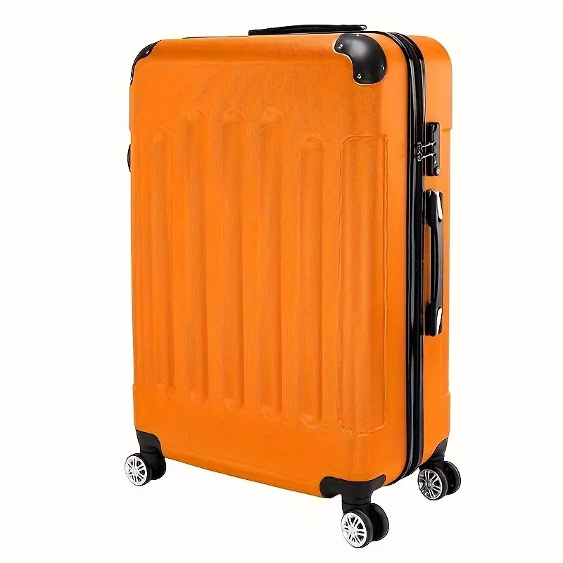 3-in-1 Portable ABS Trolley Case 20" / 24" / 28" Orange, Minimalist Hard Shell Luggage Case Set For Travel