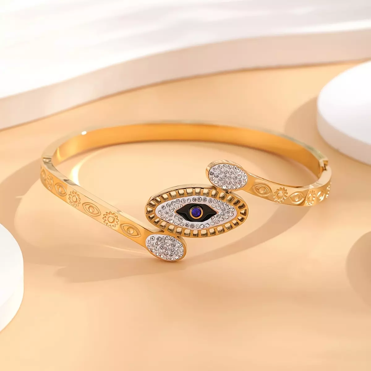 1pcs/encrusted Sparkling Artificial Crystal Eyes Bracelet Vintage Style Bracelet Jewelry