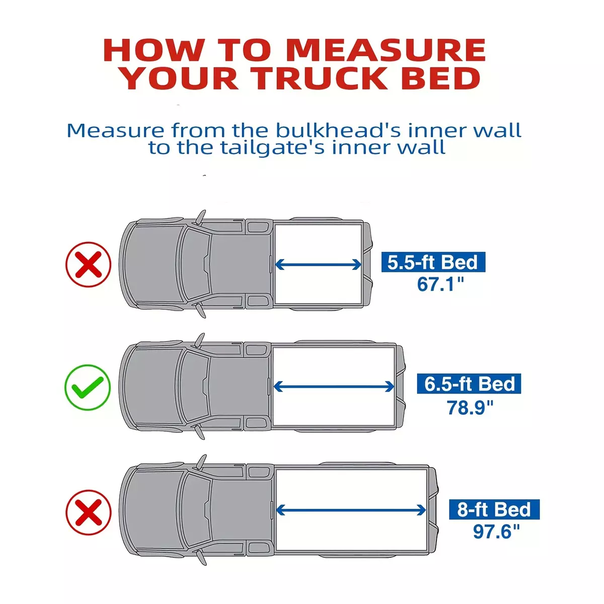 Soft Quad-Fold Truck Bed Tonneau Cover for 2004-2008 Ford F150 Styleside 6.5ft Bed