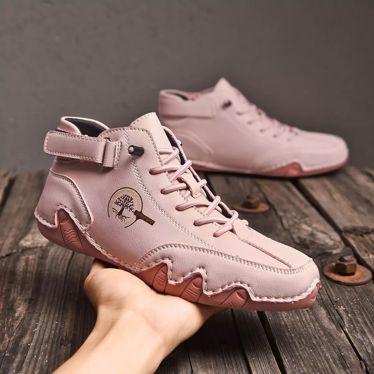 Women's Outdoor Casual Sneakers Walking Shoes, Comfortable Anti Slip Hiking Shoes For All Season-Khaki