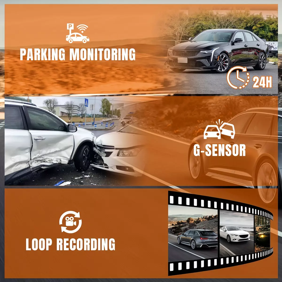 Dash Cam 4K/2.5K Ultra HD Dash Camera for Cars, Built-in WiFi, APP, 3" IPS Screen, Night Vision, Parking Monitoring, G-Sensor, Loop Recording, 145° Wide Angle, Support 128G Max