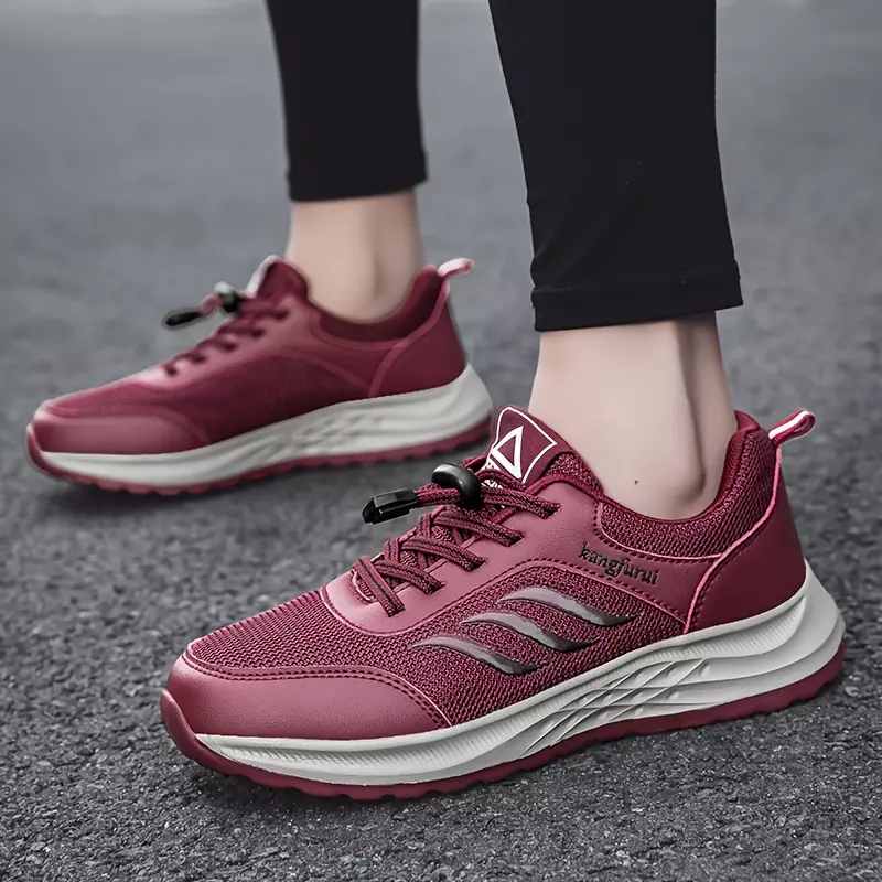 Women's Slip-On Sports Shoes – Shock-Absorbing, Breathable Mesh, Lightweight Casual Running Sneakers, Fabric Material